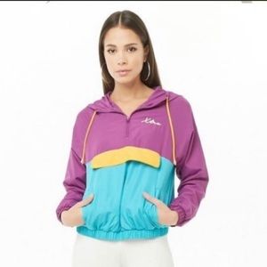 Forever 21 women retro windbreaker jacket size medium